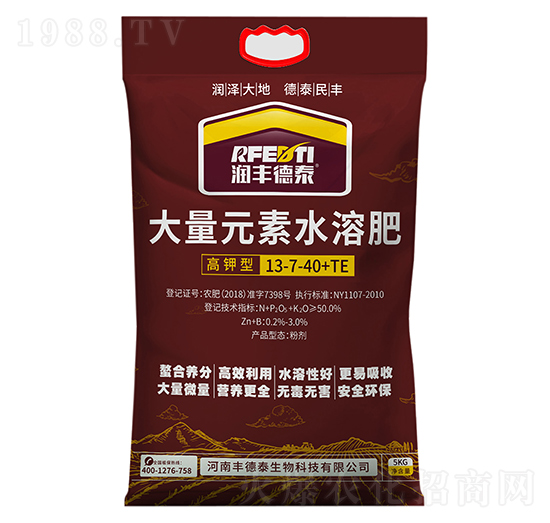 高鉀型大量元素水溶肥13-7-40+TE-潤豐德泰