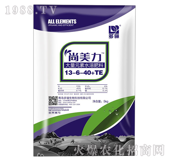 大量元素水溶肥料13-6-40+TE-尚美力-多驪生物