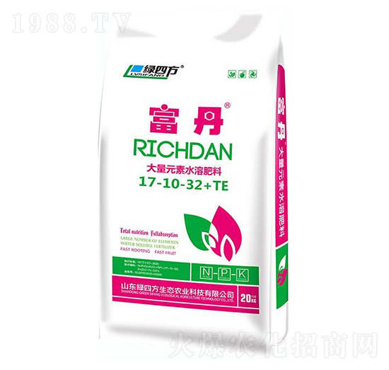 大量元素水溶肥17-10-32+TE-富丹-綠四方