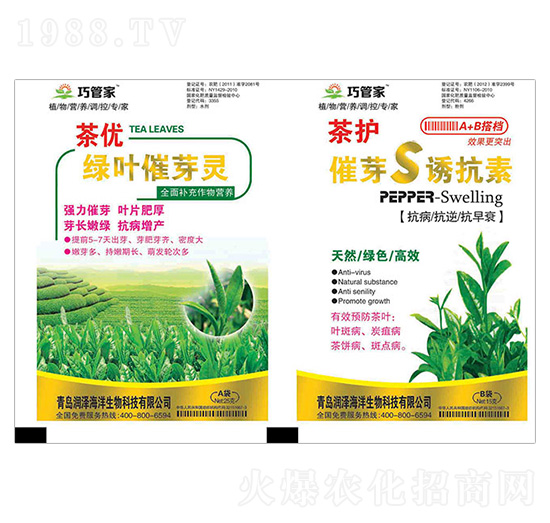茶優(yōu)綠葉催芽靈+茶護(hù)催芽S誘抗素-巧管家-潤澤