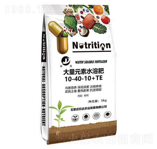大量元素水溶肥10-40-10+TE 玖達