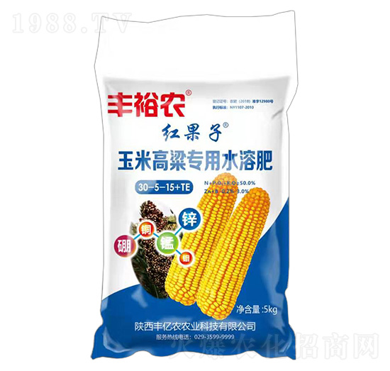 玉米高粱專用水溶肥30-5-15+TE-紅果子-豐裕農