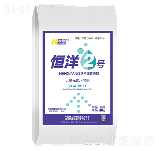 大量元素水溶肥20-20-20+TE-恒洋2號(hào)-恒洋化工