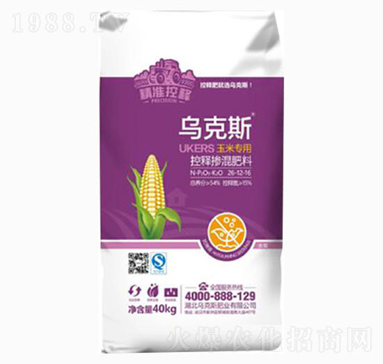 玉米專(zhuān)用控釋摻混肥料26-12-16-烏克斯