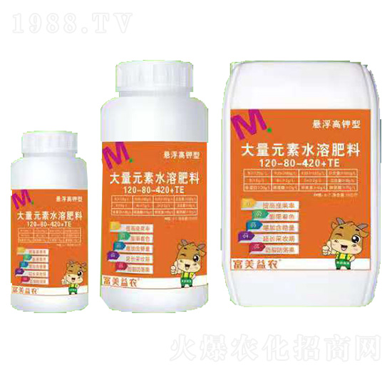 懸浮高鉀型有機(jī)無(wú)機(jī)大量元素水溶肥料120-80-420+TE-美科生物