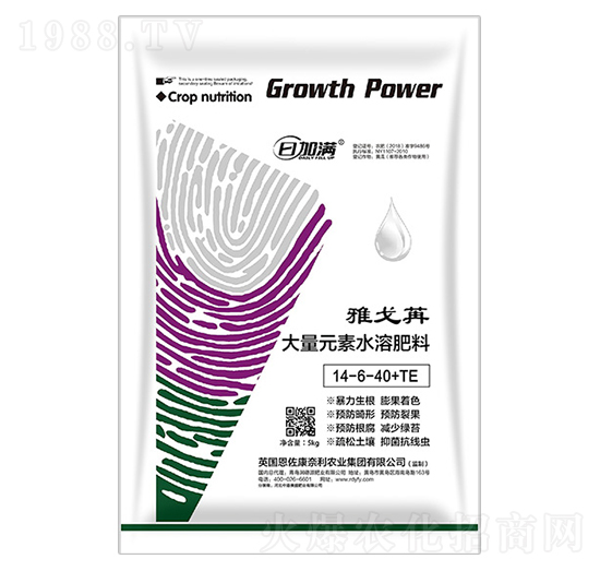 大量元素水溶肥料14-6-40+TE-雅戈苒-潤德源肥業(yè)