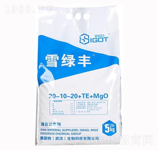 大量元素水溶肥20-10-20+TE+MgO-雪綠豐-賽固特