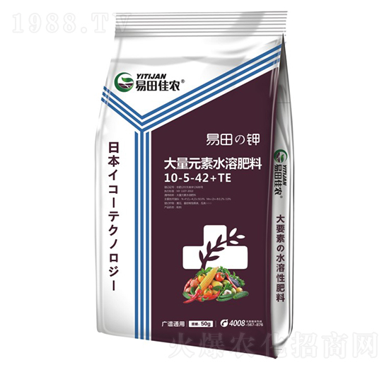 大量元素水溶肥料10-5-42+TE-易田鉀-易田佳農(nóng)
