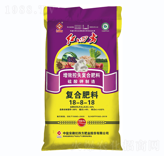 高氮高鉀型增效控失復(fù)合肥料18-8-18-紅四方