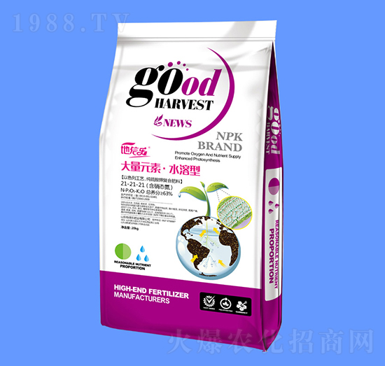 大量元素·水溶型純硫酸鉀復合肥21-21-21-地信樂