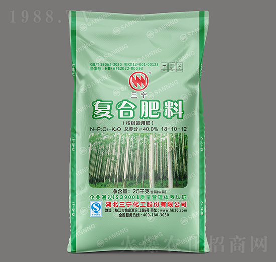 25kg桉樹適用復(fù)合肥料（氯）18-10-12-三寧農(nóng)資
