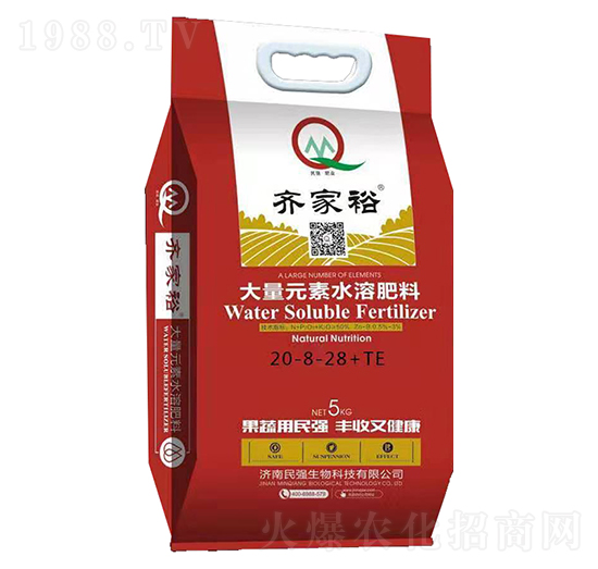 大量元素水溶肥料20-8-28+TE-齊家裕-民強生物