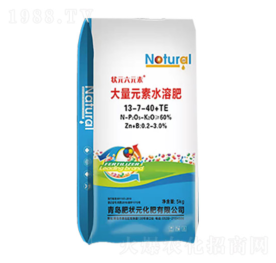 大量元素水溶肥13-7-40+TE-狀元六元素-肥狀元