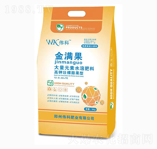 高鉀壯棵膨果型大量元素水溶肥12-8-40+TE-金滿(mǎn)果-偉科