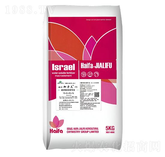 高鉀膨果著色型大量元素水溶肥10-0-45+TE-海法加力夫1號(hào)-海法加力夫