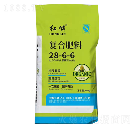 40kg復(fù)合肥料28-6-6-云化紅嶙