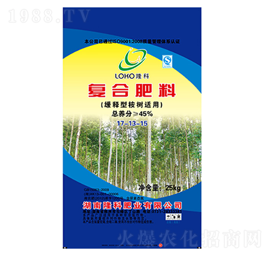 隆科牌復(fù)合肥（緩釋型桉樹適用）17-13-15-隆科農(nóng)資