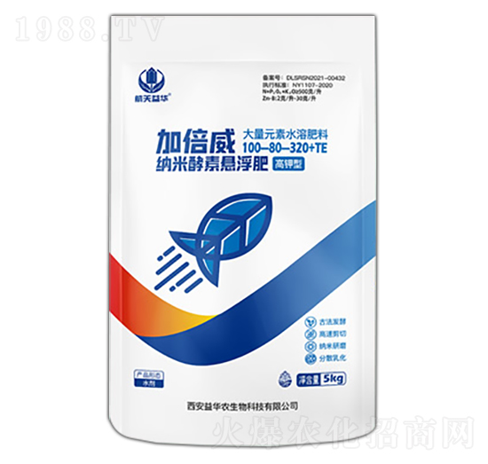 納米酵素懸浮高鉀型大量元素水溶肥料100-80-320+TE-加倍威-航天益華