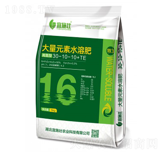 高氮型大量元素水溶肥30-10-10+TE-宜施壯