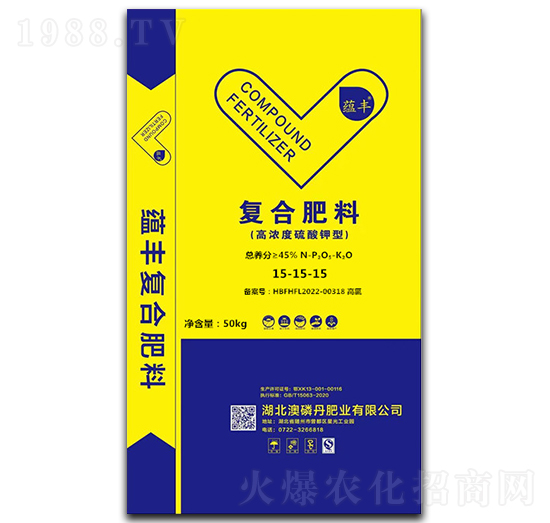 高濃度硫酸鉀型復(fù)合肥料15-15-15-蘊(yùn)豐-澳磷丹