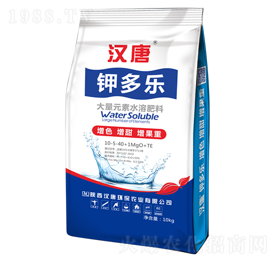 大量元素水溶肥料10-5-40+1MgO+TE-鉀多樂-漢唐農業(yè)