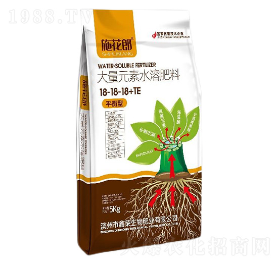平衡型大量元素水溶肥料18-18-18+TE-施花郎-鑫榮生物
