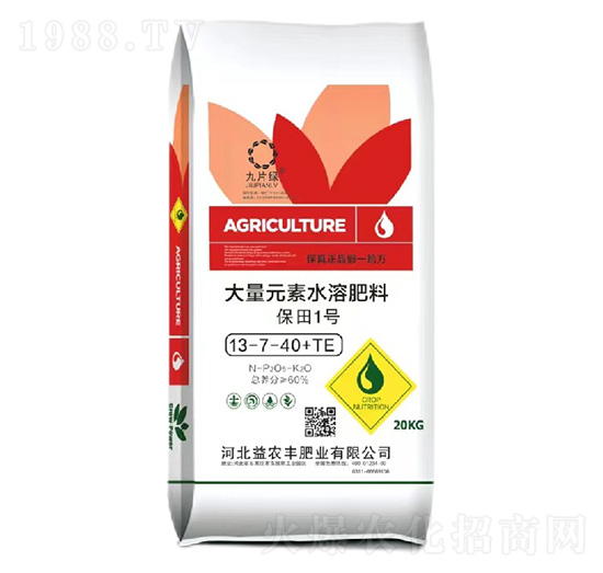 大量元素水溶肥料13-7-40+TE-保田1號-益農(nóng)豐肥業(yè)