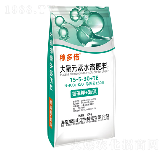 大量元素水溶肥料15-5-30+TE-稼多倍-海潤豐