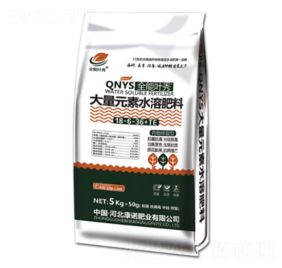 大量元素水溶肥料18-6-36+TE-葉秀-康諾肥業(yè)