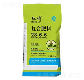 40kg復(fù)合肥料28-6-6-云化紅嶙